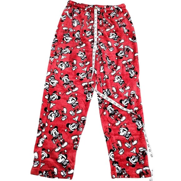 Disney Mickey Mouse Red Fleece Pajama Pants L 100% Polyester Lounge Sleepwear Co - Picture 9 of 10